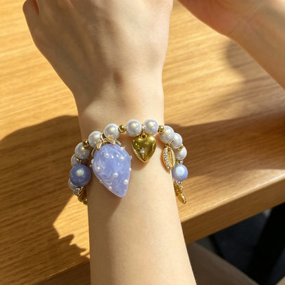 Marine Style Braid Shell Necklace For Women With Mixed Materials And Beaded Chain