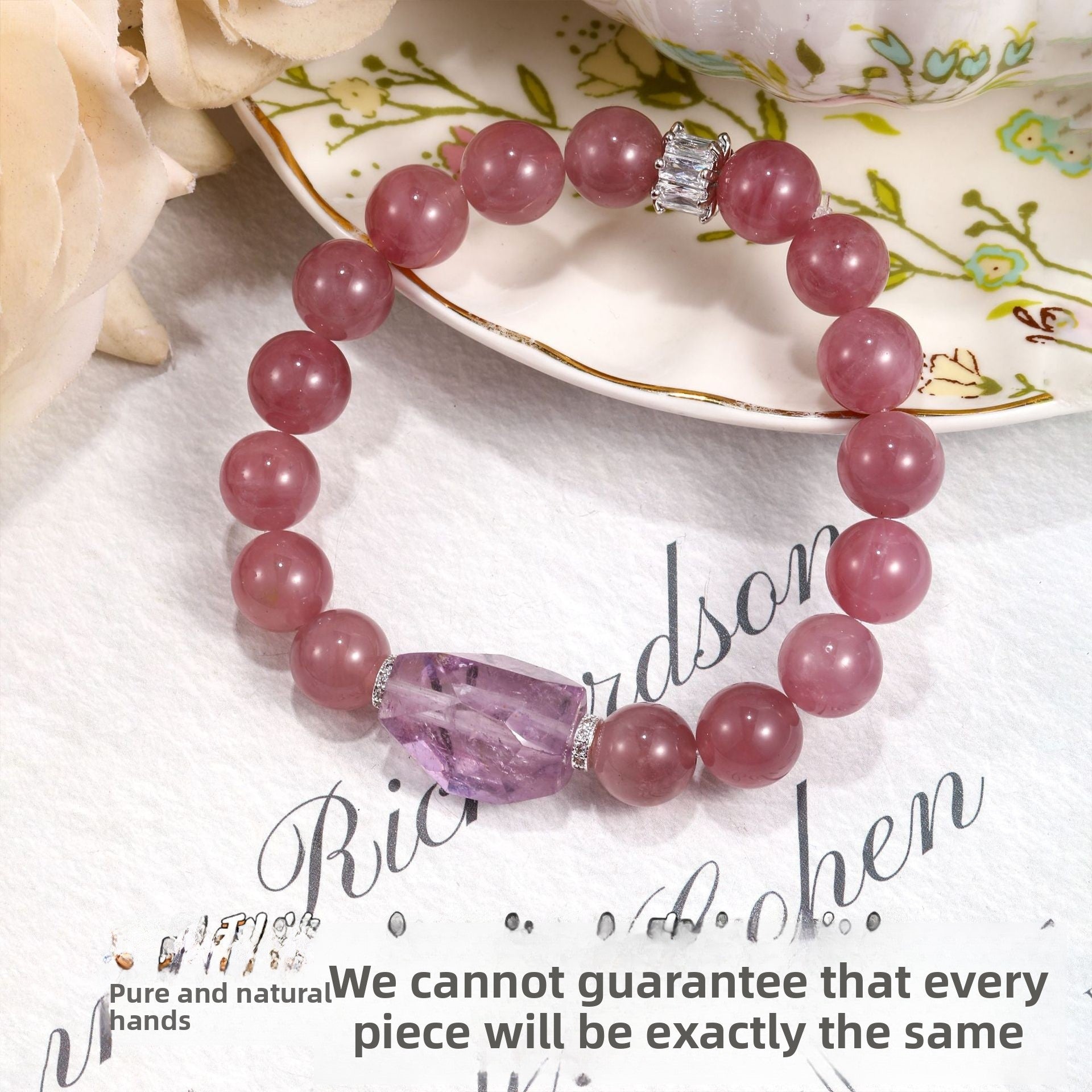 Women's Light Purple Crystal Bracelet Featuring Beading Craft, Perfect For Daily Wear