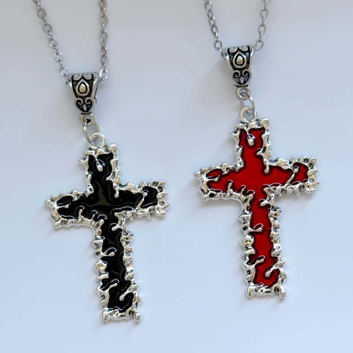 Cross Pendant Necklace In Zinc Alloy With Electroplated Gold Plating, Featuring Punk Style For Unisex