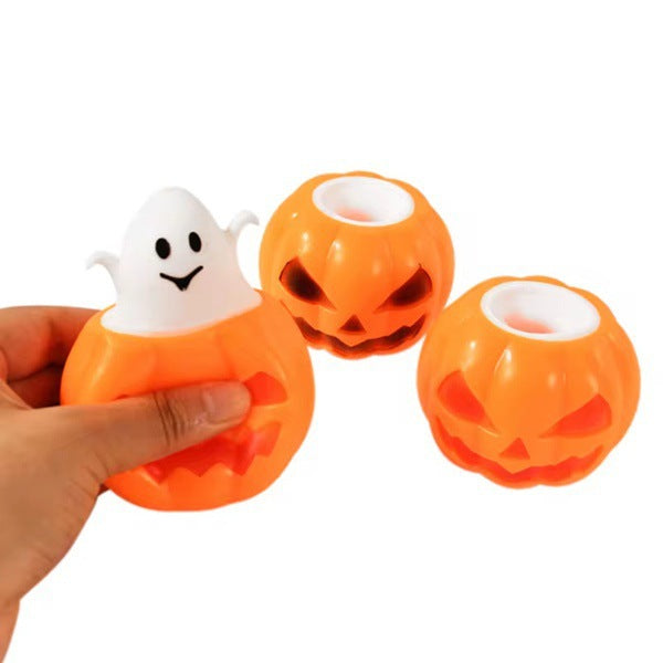 Halloween Pumpkin Squishy Toy Made Of PVC, Funny Style Stress Relief Toy For Halloween