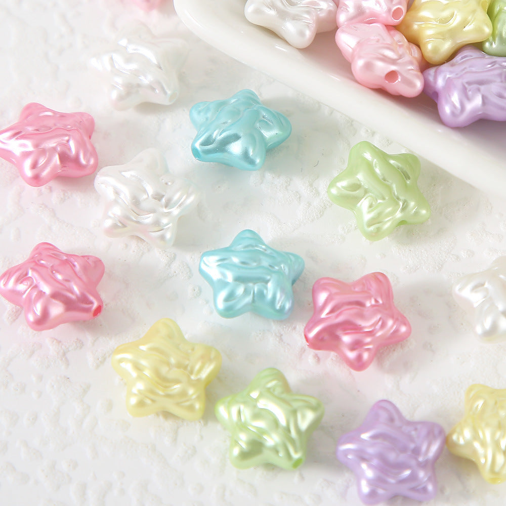 Acrylic Star Beads With 10mm+ Hole Size For Jewelry Making, Available In Vibrant Colour