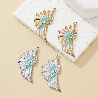 Metal Pendant With Rhinestones Featuring Electroplated Finish In Multicolor French Style Jewelry Accessories
