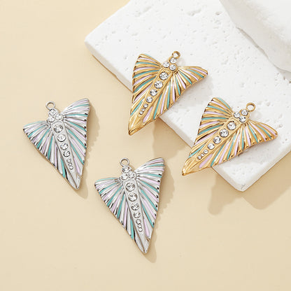 Metal Pendant With Rhinestones Featuring Electroplated Finish In Multicolor French Style Jewelry Accessories