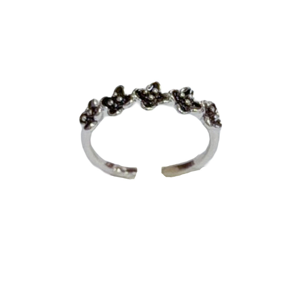 Sweet Flowers Open Ring For Women In Real Gold Plated Copper, Available In Gold