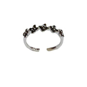 Silver - Petal Open Ring (thickened with Real Gold Plating)