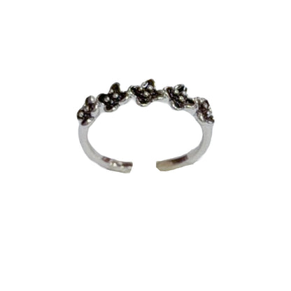 Sweet Flowers Open Ring For Women In Real Gold Plated Copper, Available In Gold