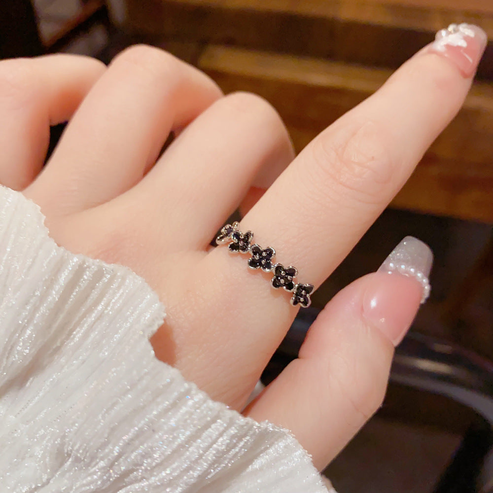 Sweet Flowers Open Ring For Women In Real Gold Plated Copper, Available In Gold