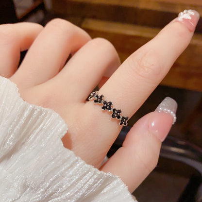 Sweet Flowers Open Ring For Women In Real Gold Plated Copper, Available In Gold
