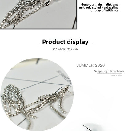 Tassel Earrings For Women, Alloy With Rhinestone Inlay Stud Earrings