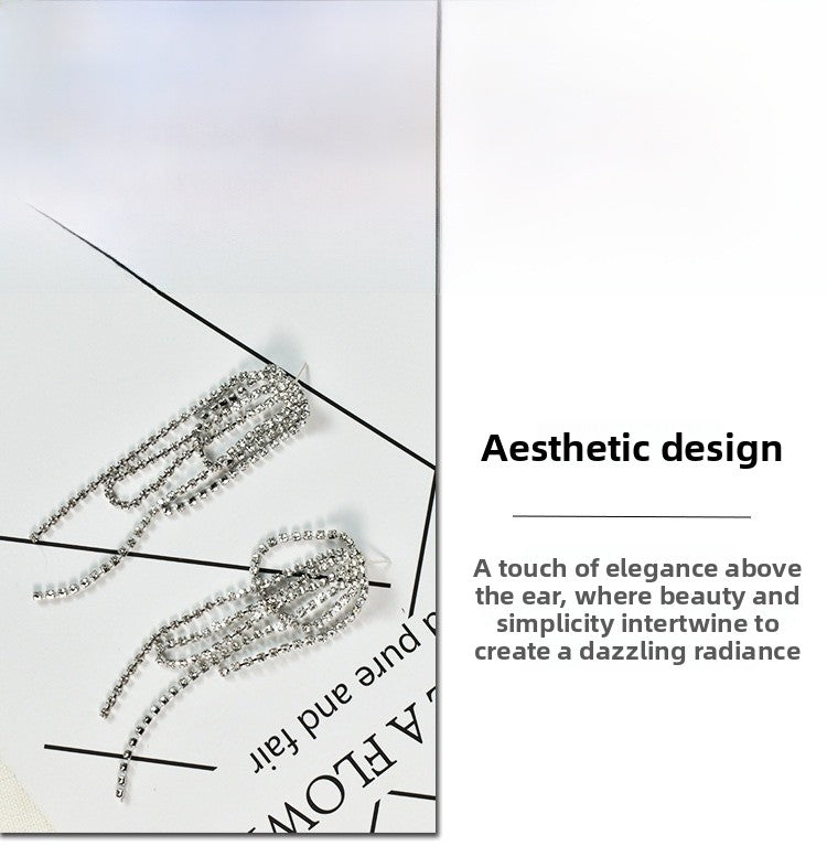 Tassel Earrings For Women, Alloy With Rhinestone Inlay Stud Earrings