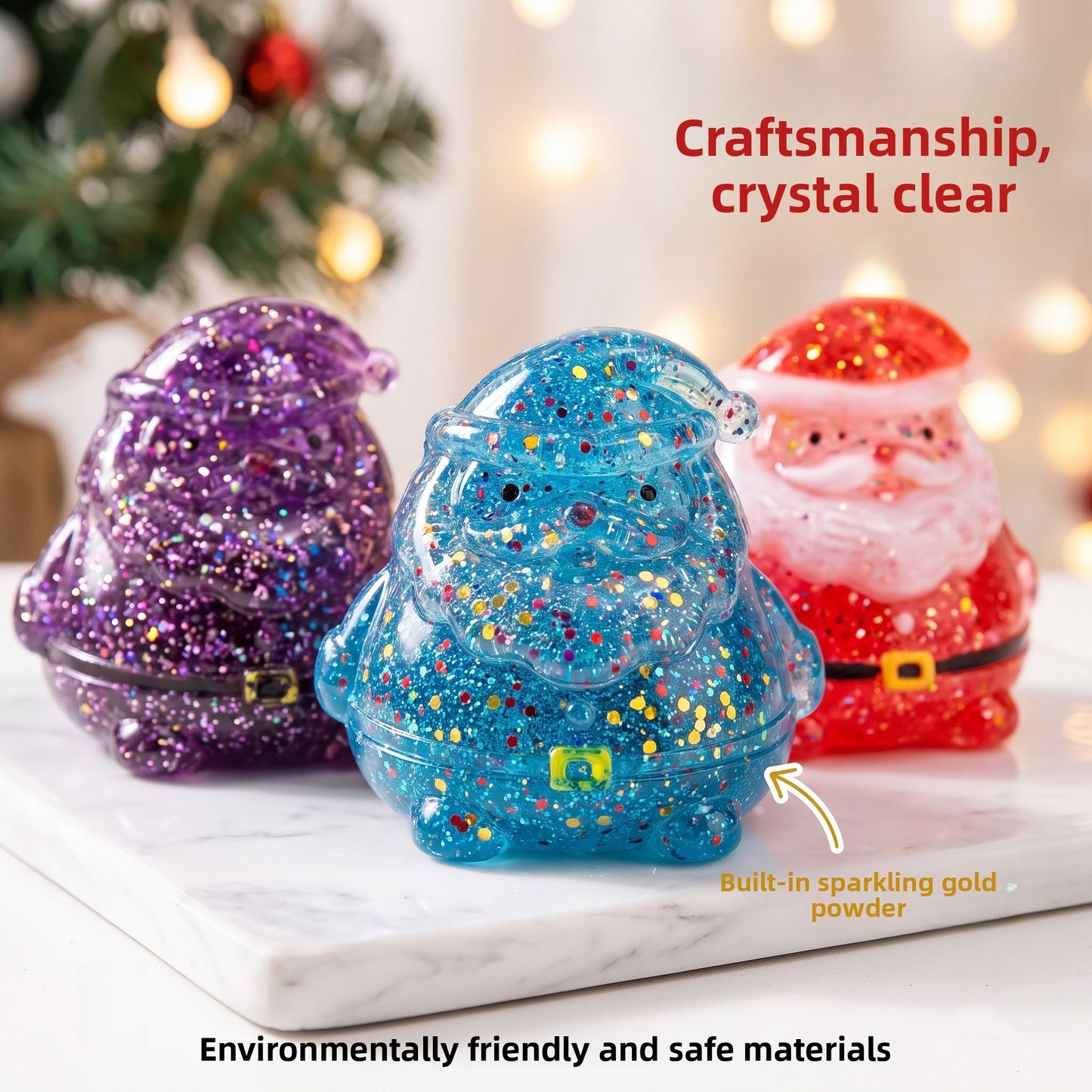 Christmas Santa Claus Squishy Toy Made Of Soft TPR Material, Multicolor Stress Relief Toy For Holiday Fun