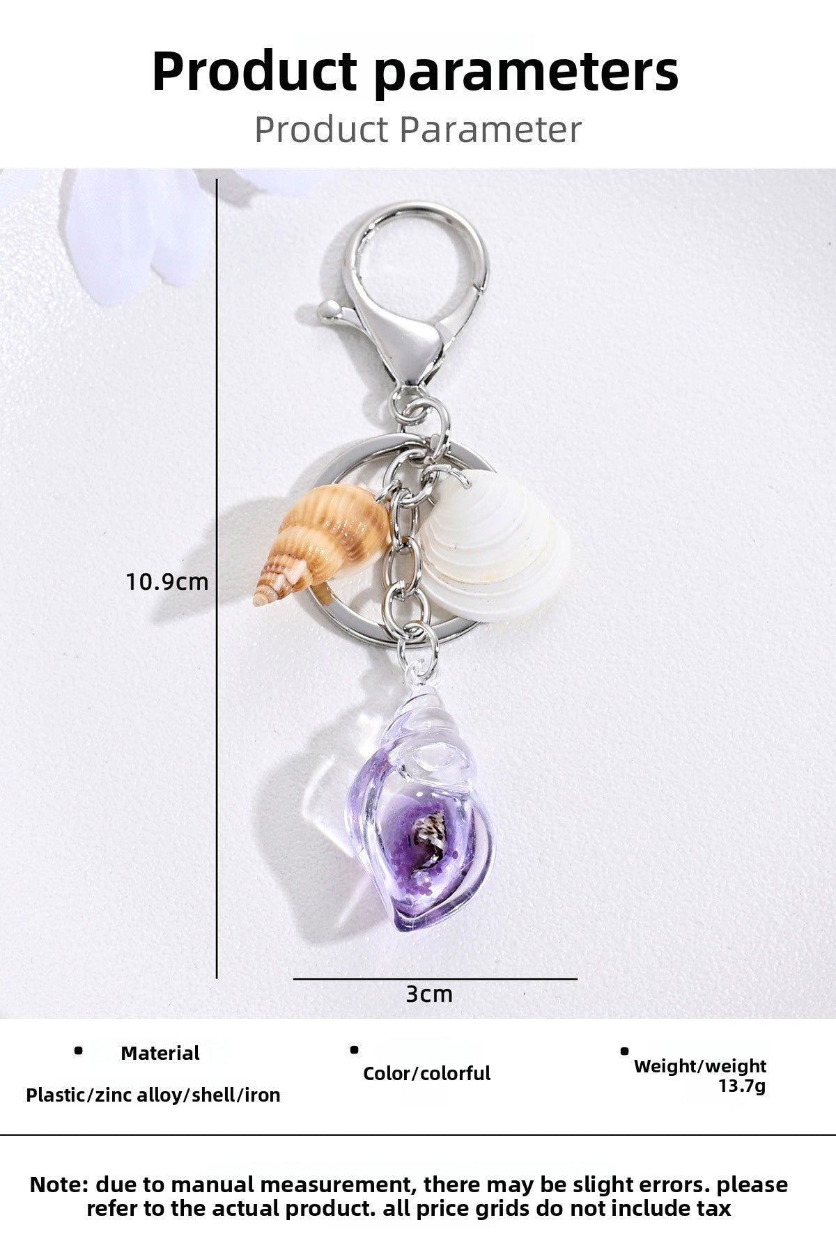 Conch Key Chain Featuring Shell Inlay And Durable Alloy Material