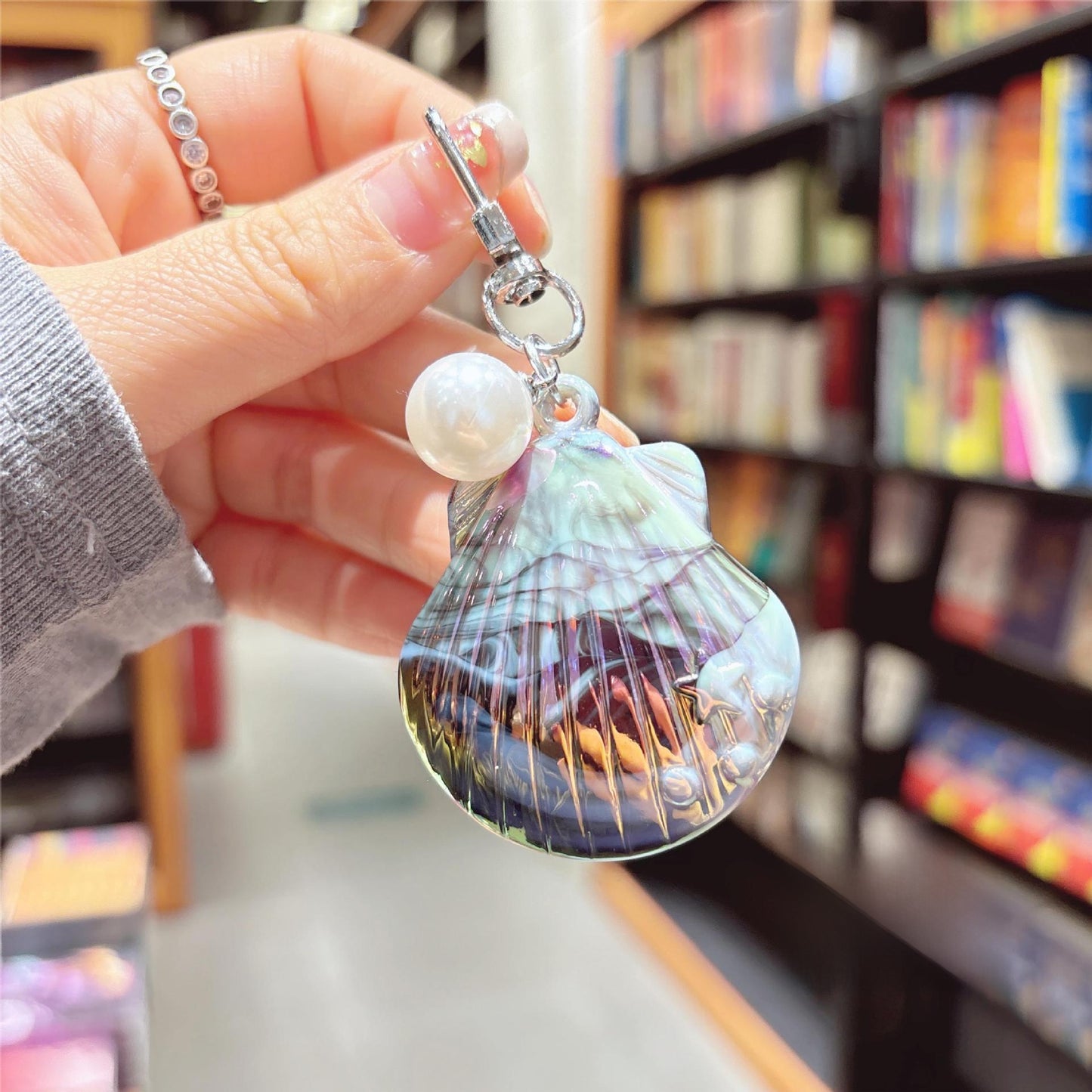 Ocean Valentine's Day Natural Pink Key Chain In Acrylic Material, Perfect Gift For Loved Ones