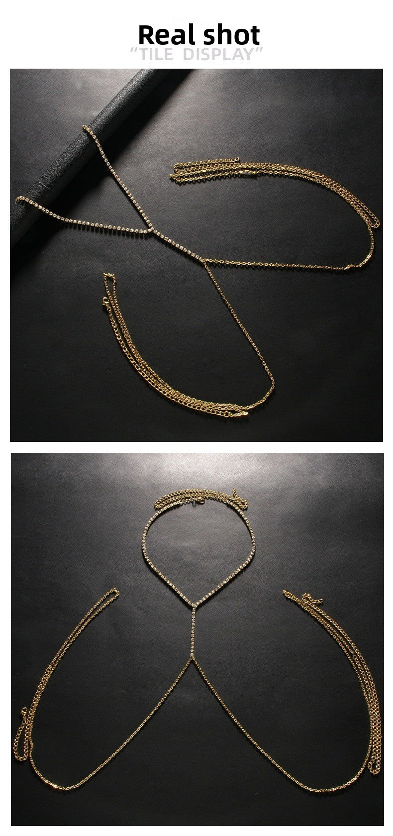 Metal Necklace With Rhinestone Pendant In Simple Style, Silver Color, Perfect For Bar Occasions