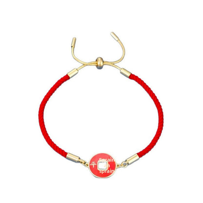 Retro Red Line Bracelet For Women, Electroplated Copper Bangle Perfect For New Year
