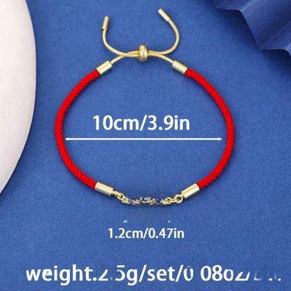 Retro Red Line Bracelet For Women, Electroplated Copper Bangle Perfect For New Year
