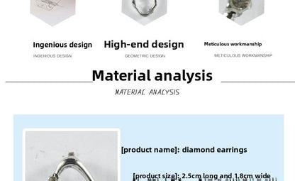 Geometric Hoop Earrings For Women In Simple Style, Alloy With Artificial Pearl Inlay, Electroplated Finish