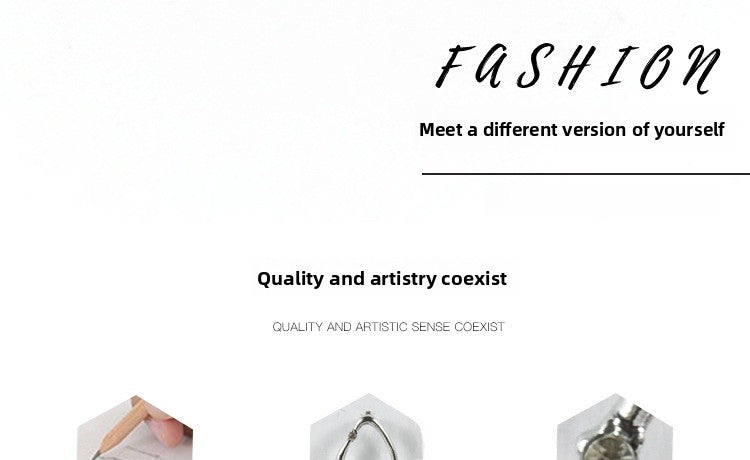 Geometric Hoop Earrings For Women In Simple Style, Alloy With Artificial Pearl Inlay, Electroplated Finish