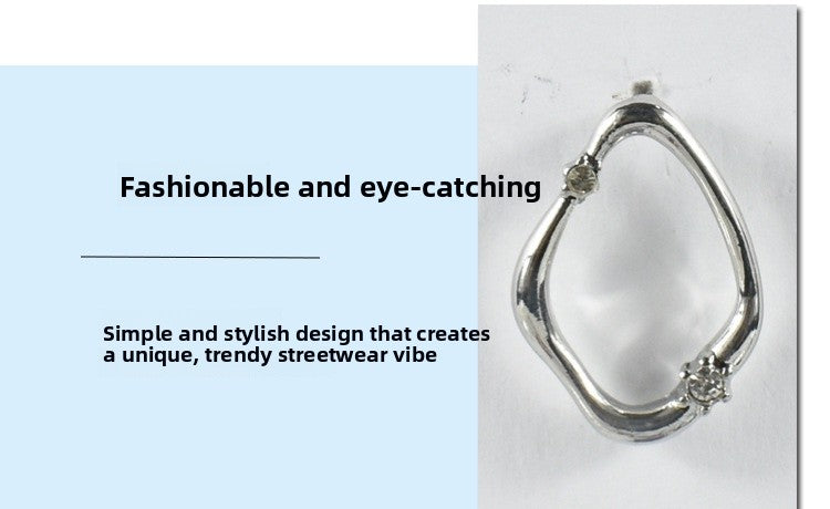 Geometric Hoop Earrings For Women In Simple Style, Alloy With Artificial Pearl Inlay, Electroplated Finish