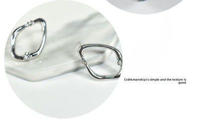 Geometric Hoop Earrings For Women In Simple Style, Alloy With Artificial Pearl Inlay, Electroplated Finish
