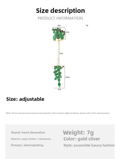 Geometric Green Alloy Ring For Women With Zircon Inlay, Featuring Electroplated Finish
