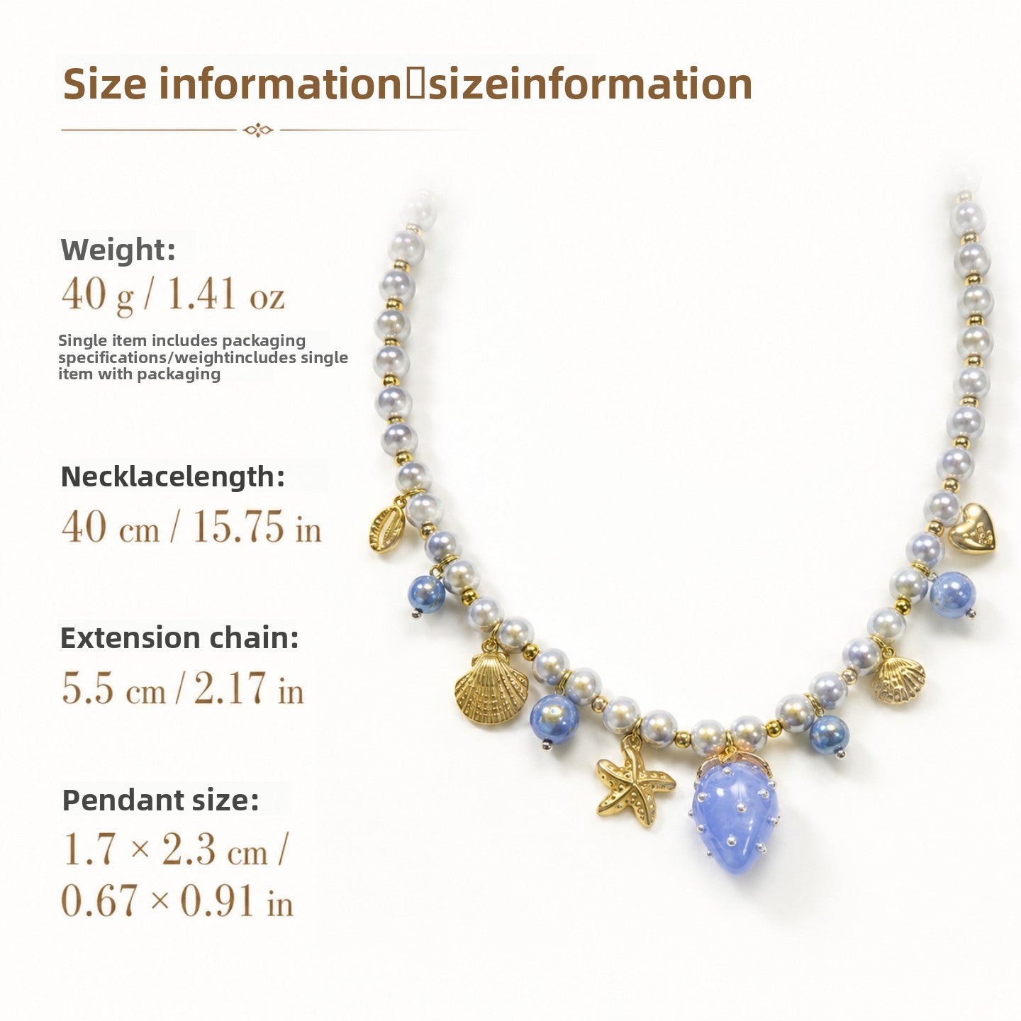 Marine Style Braid Shell Necklace For Women With Mixed Materials And Beaded Chain