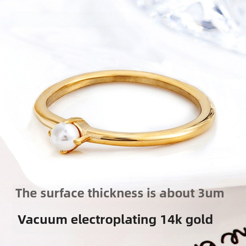 Water Droplets Rings For Women In Simple Style Featuring Claw Setting Made Of Titanium Steel With 14K Real Gold Electroplated