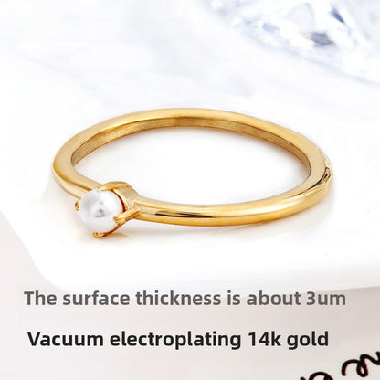 Water Droplets Rings For Women In Simple Style Featuring Claw Setting Made Of Titanium Steel With 14K Real Gold Electroplated