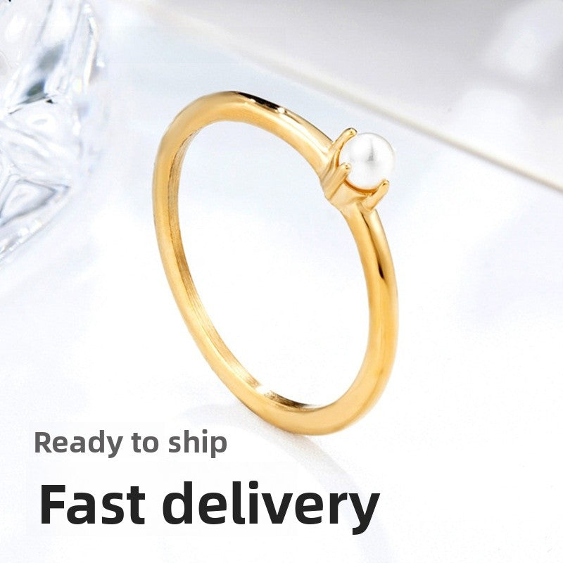 Water Droplets Rings For Women In Simple Style Featuring Claw Setting Made Of Titanium Steel With 14K Real Gold Electroplated