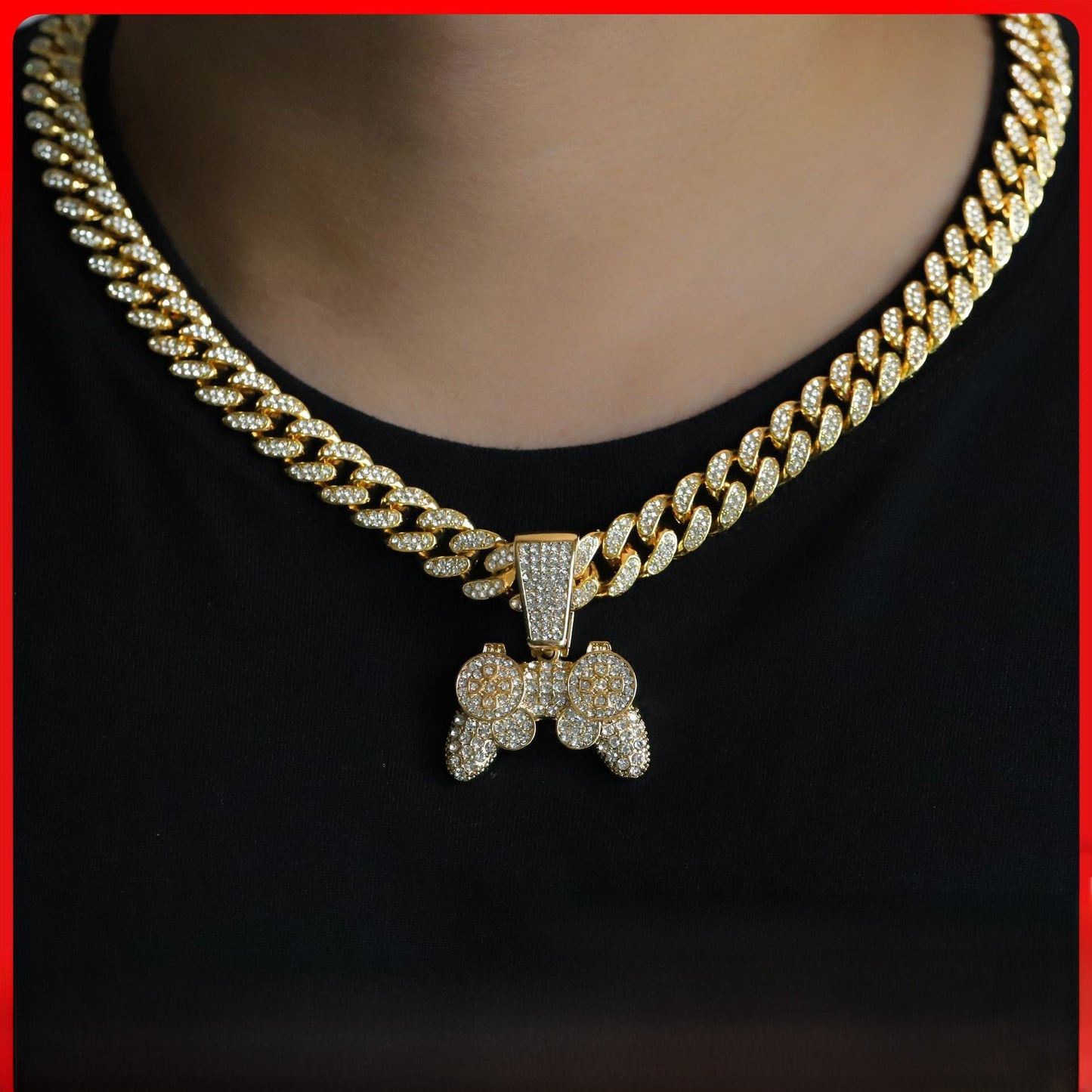 Hip-Hop Style Gamepad Pendant Made Of Zinc Alloy In Gold, Perfect For Summer Wear