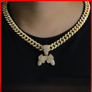 Round Cuban Chain + Pendant Gold