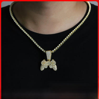 Hip-Hop Style Gamepad Pendant Made Of Zinc Alloy In Gold, Perfect For Summer Wear