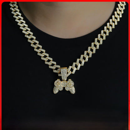 Hip-Hop Style Gamepad Pendant Made Of Zinc Alloy In Gold, Perfect For Summer Wear