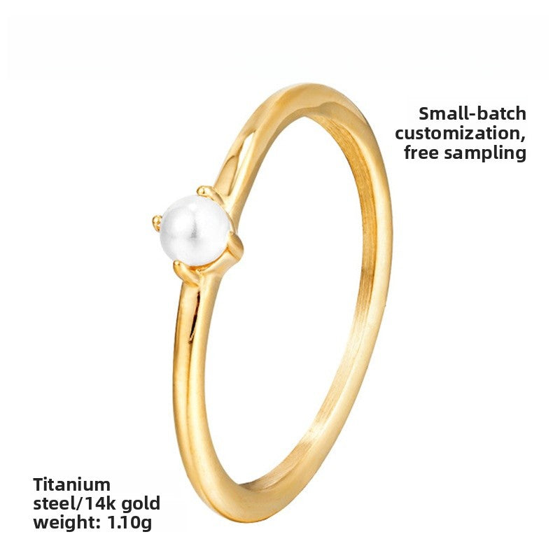 Water Droplets Rings For Women In Simple Style Featuring Claw Setting Made Of Titanium Steel With 14K Real Gold Electroplated