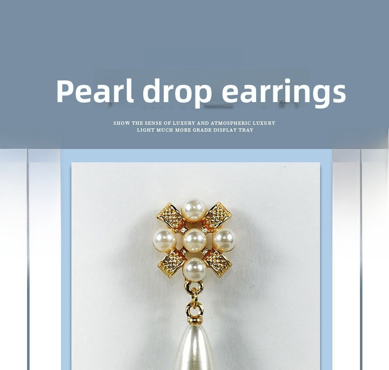 Alloy Earrings With Artificial Pearl Inlay, Featuring 925 Sterling Silver Ear Pins For Women In Silver