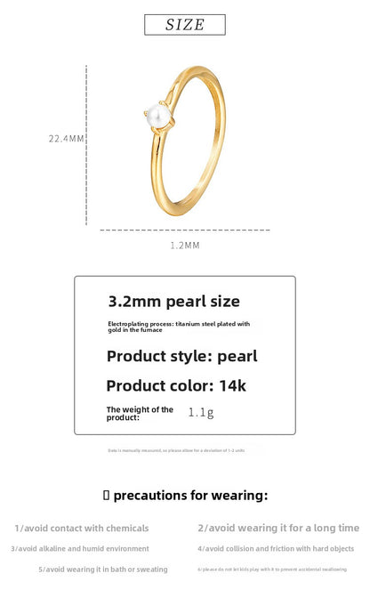 Water Droplets Rings For Women In Simple Style Featuring Claw Setting Made Of Titanium Steel With 14K Real Gold Electroplated