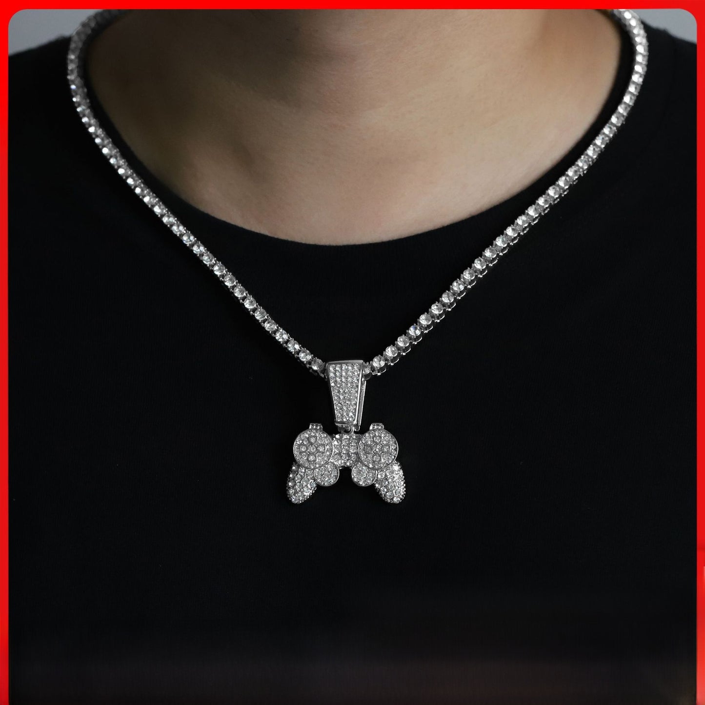 Hip-Hop Style Gamepad Pendant Made Of Zinc Alloy In Gold, Perfect For Summer Wear