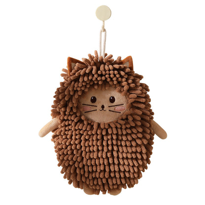 Cute Chenille Towels With Embroidery, Soft And Absorbent Hand Towels For Home Use