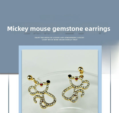 Simple Style Animal Stud Earrings For Women With 925 Sterling Silver Posts And Silver Alloy Featuring Artificial Gemstones