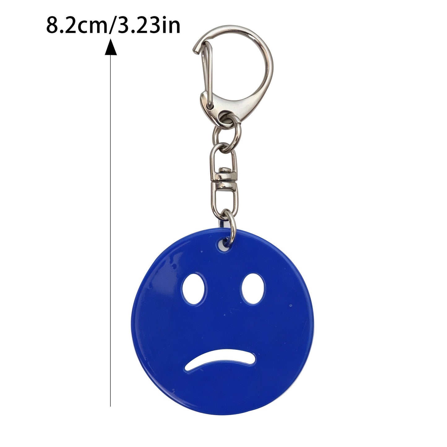 Smiley Face Key Chain In Acrylic Material Featuring Durable Acrylic Inlay