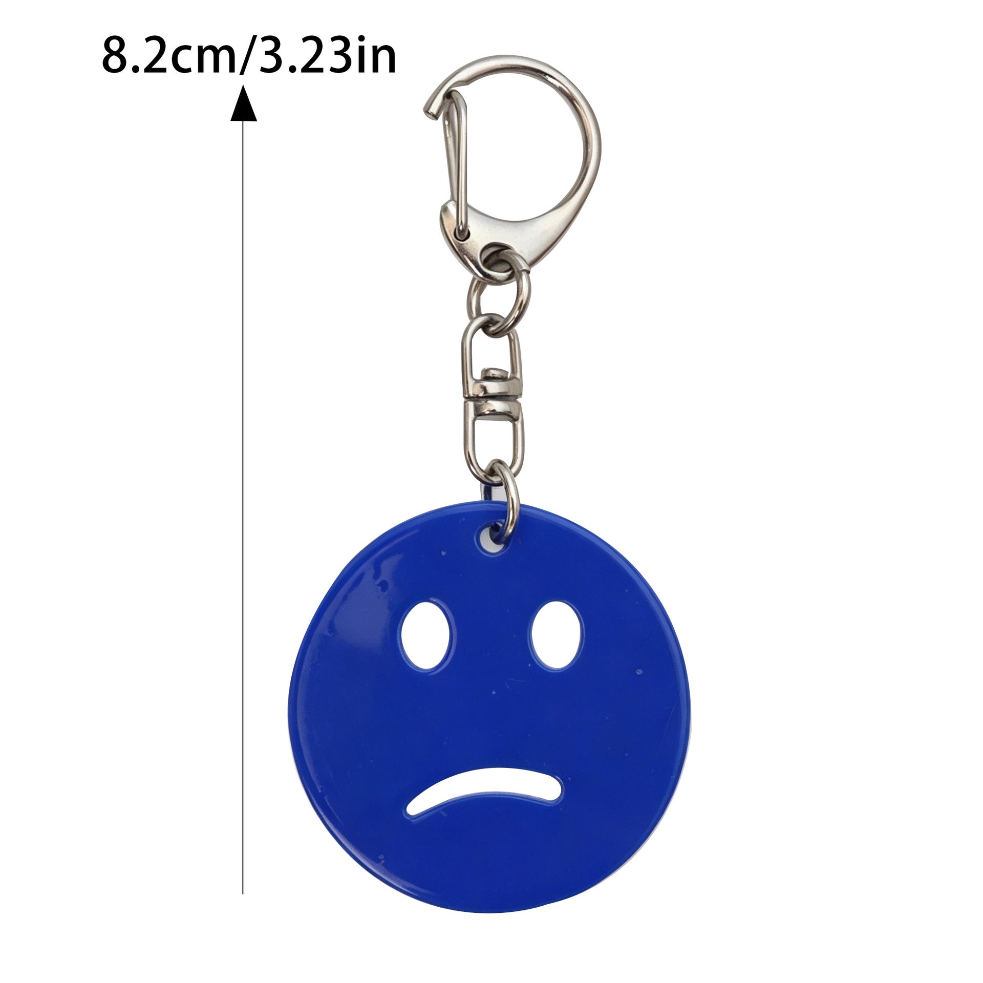 Smiley Face Key Chain In Acrylic Material Featuring Durable Acrylic Inlay
