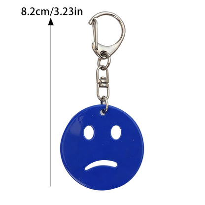 Smiley Face Key Chain In Acrylic Material Featuring Durable Acrylic Inlay