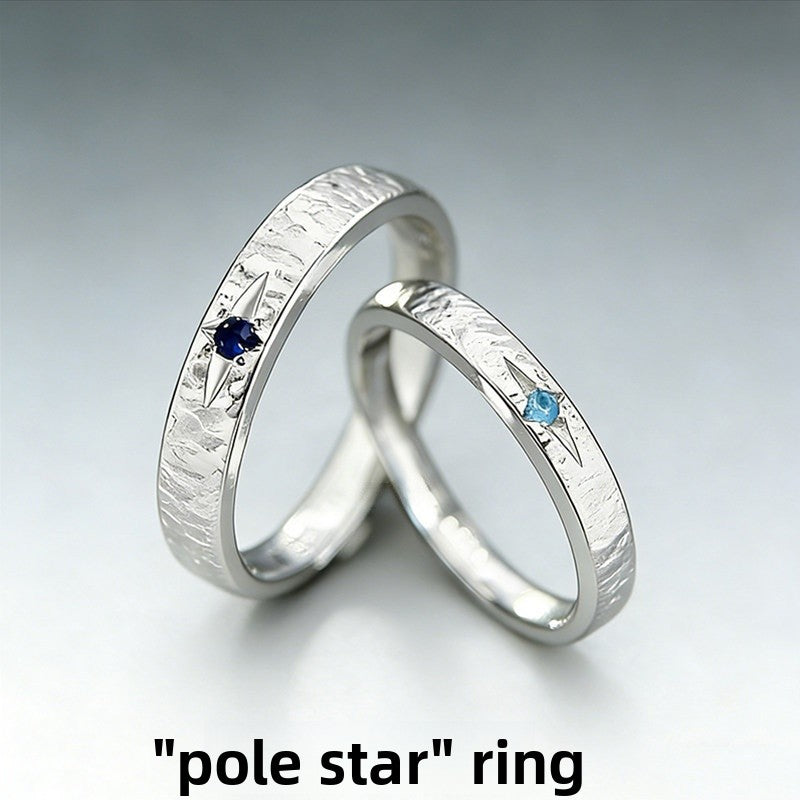 Retro Star Ring For Unisex, Copper Material With Silver Plated Electroplated Finish