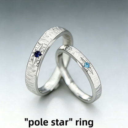 Retro Star Ring For Unisex, Copper Material With Silver Plated Electroplated Finish