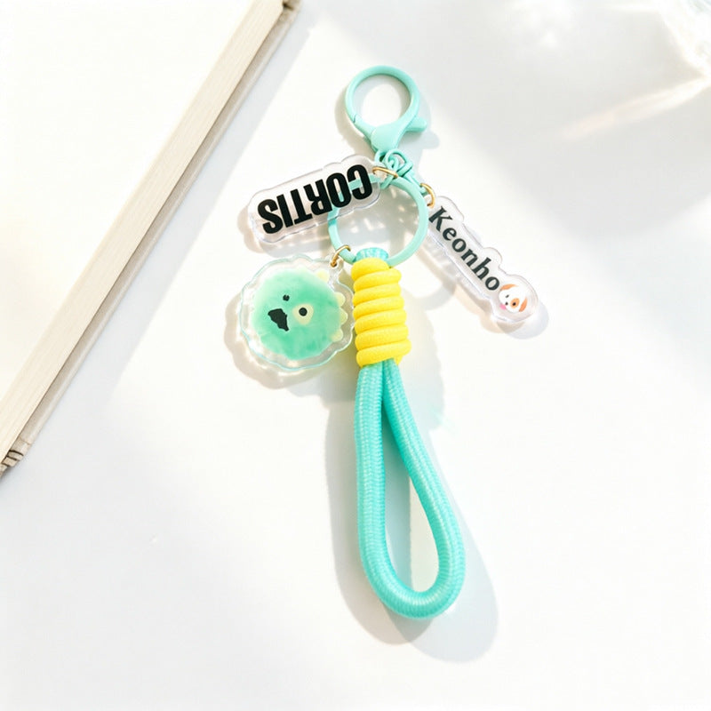 3 Pieces Set Cartoon Style Acrylic Key Chains For New Year And Birthday Celebration