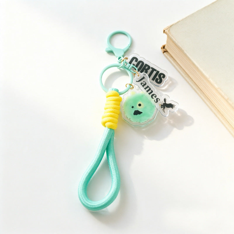 3 Pieces Set Cartoon Style Acrylic Key Chains For New Year And Birthday Celebration