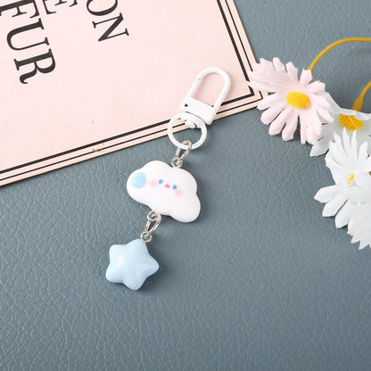 Purple Star Bag Charm Key Chain Made Of Durable Plastic