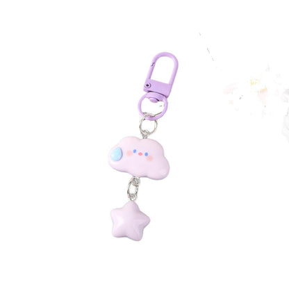 Purple Star Bag Charm Key Chain Made Of Durable Plastic