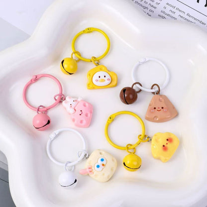 Yellow Rabbit Resin Key Chain Bag Charm Accessory Featuring Durable Resin Material