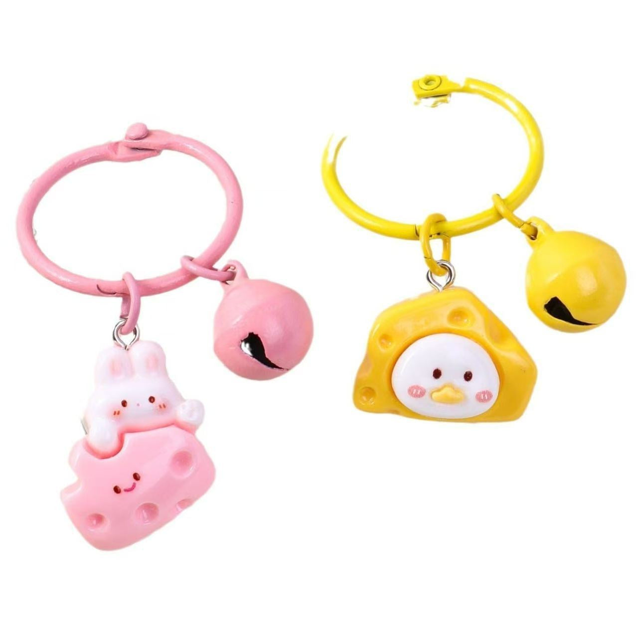 Yellow Rabbit Resin Key Chain Bag Charm Accessory Featuring Durable Resin Material